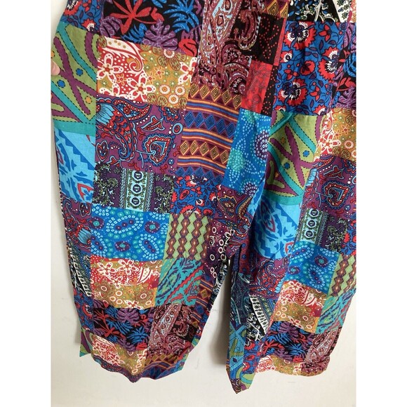 NEW Himosyber Patchwork Print Overalls Lightweight XL Women Boho Hippie Festival - Picture 6 of 16